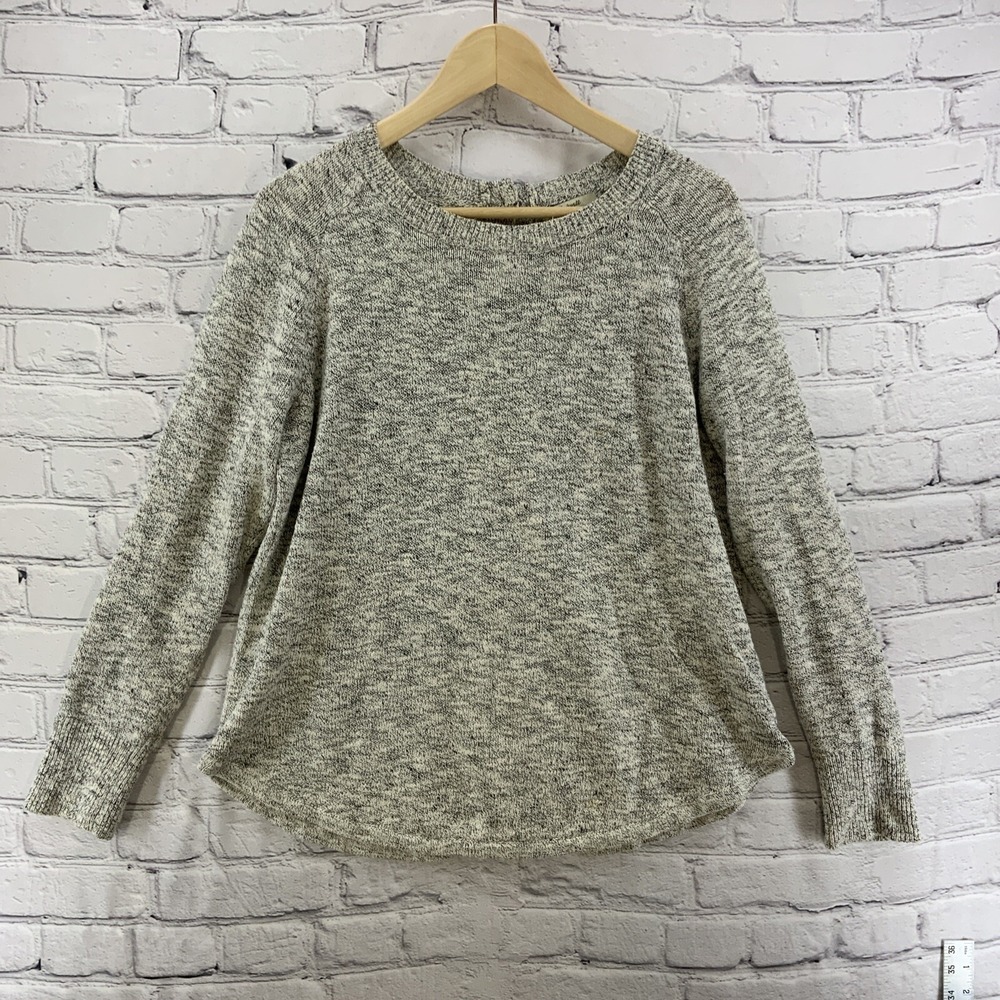 Madewell Sweater Womens Sz‎ M Gray Heather Buttons Down Back Pullover